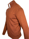 FIORONI FULL ZIP CABLE SWEATER - VICUNA