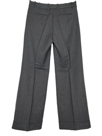 ROSSO 35 WOOL WIDE BOTTOM TWILL PANT - GREY