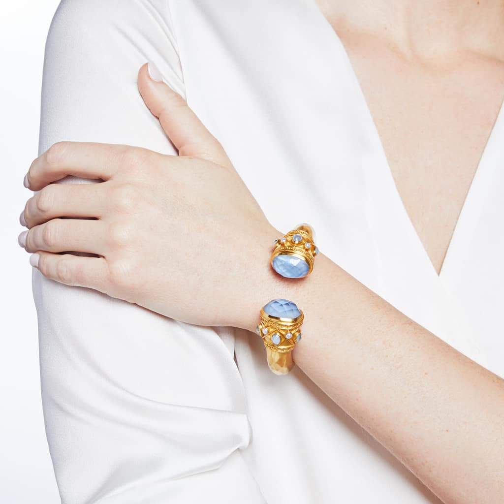 JULIE VOS SAVANNAH HINGE CUFF - IRIDESCENT SLATE BLUE