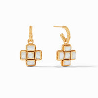 JULIE VOS SAVOY HOOP & CHARM EARRING - PEARL