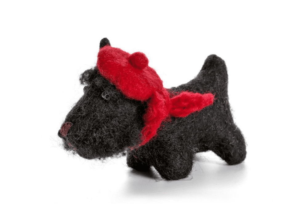 AMICA FELT BLACK SCOTTIE DOG