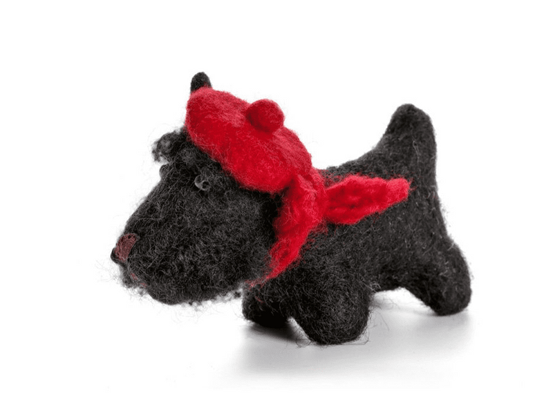 AMICA FELT BLACK SCOTTIE DOG
