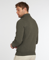 BARBOUR COTTON HALF ZIP SWEATER - OLIVE