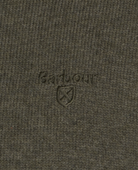 BARBOUR COTTON HALF ZIP SWEATER - OLIVE