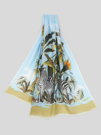 ETRO ZEBRA PRINT SCARF - AZURE