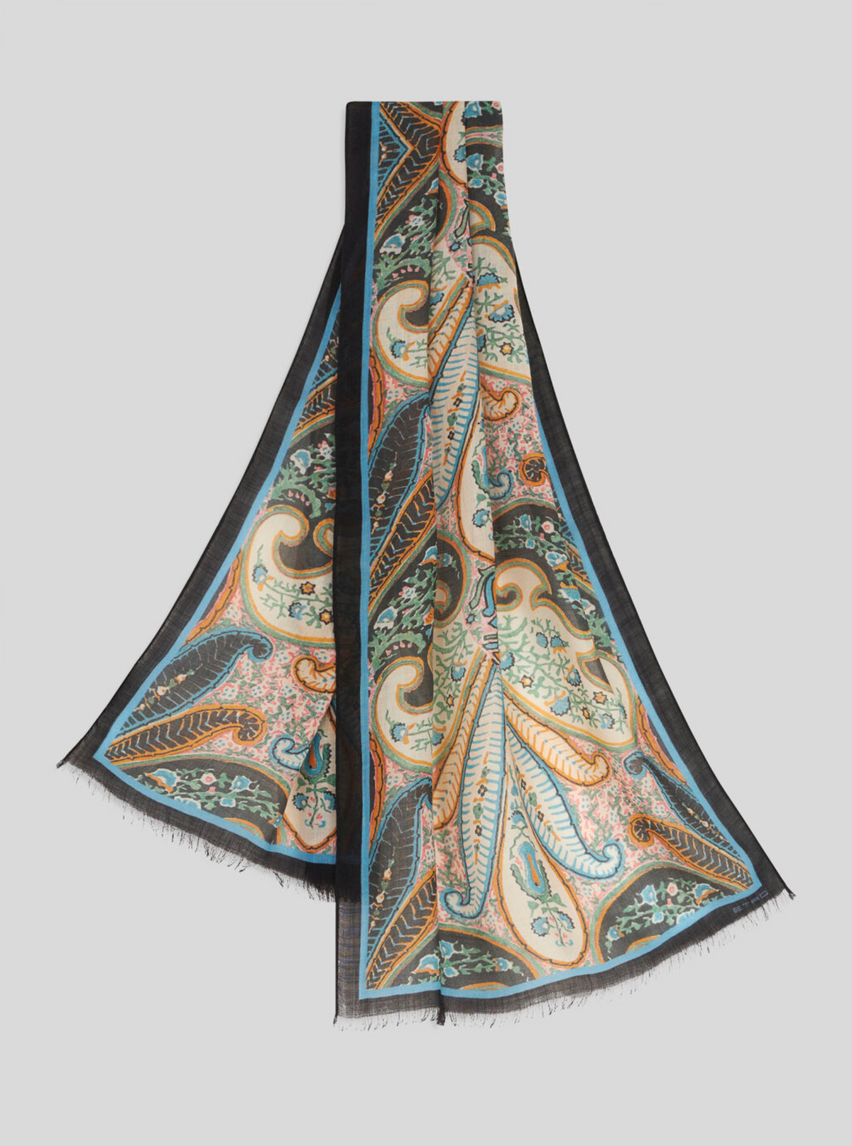 Floral Cashmere And Silk Scarf in Multicoloured - Etro