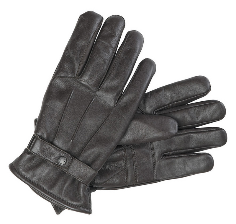 BARBOUR THINSULATE MEN'S BURNISHED LEATHER GLOVES - BROWN
