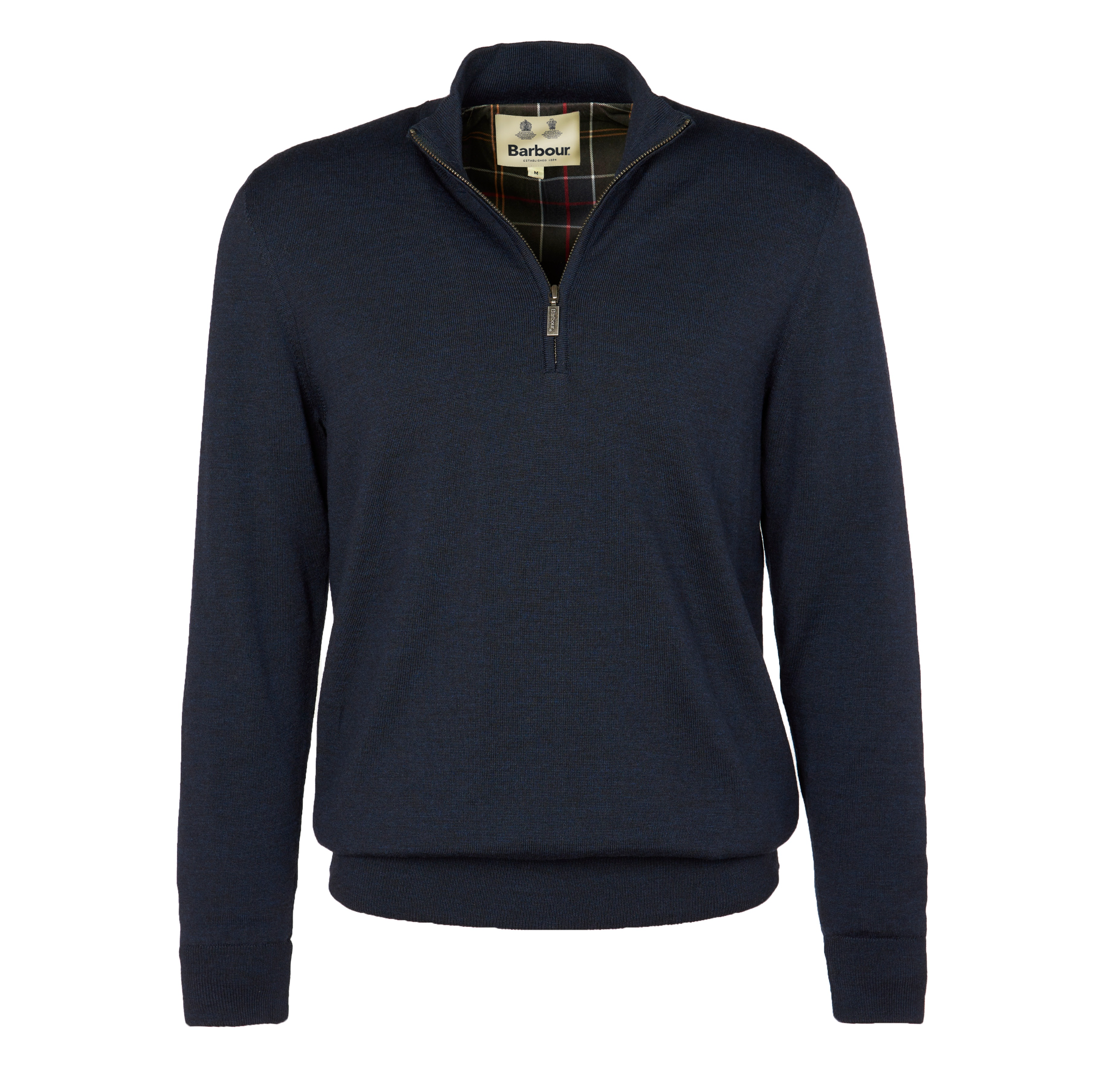 BARBOUR GAMLIN HALF-ZIP SWEATER - NAVY