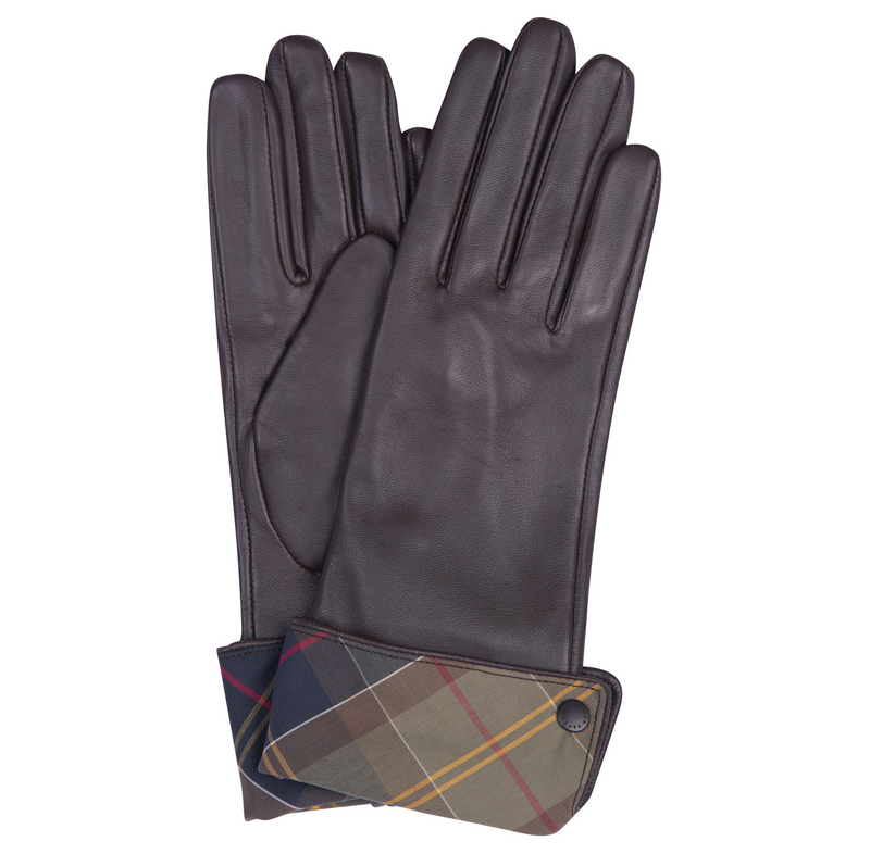 BARBOUR LADY JANE LEATHER WOMEN'S GLOVES - BROWN/CLASSIC