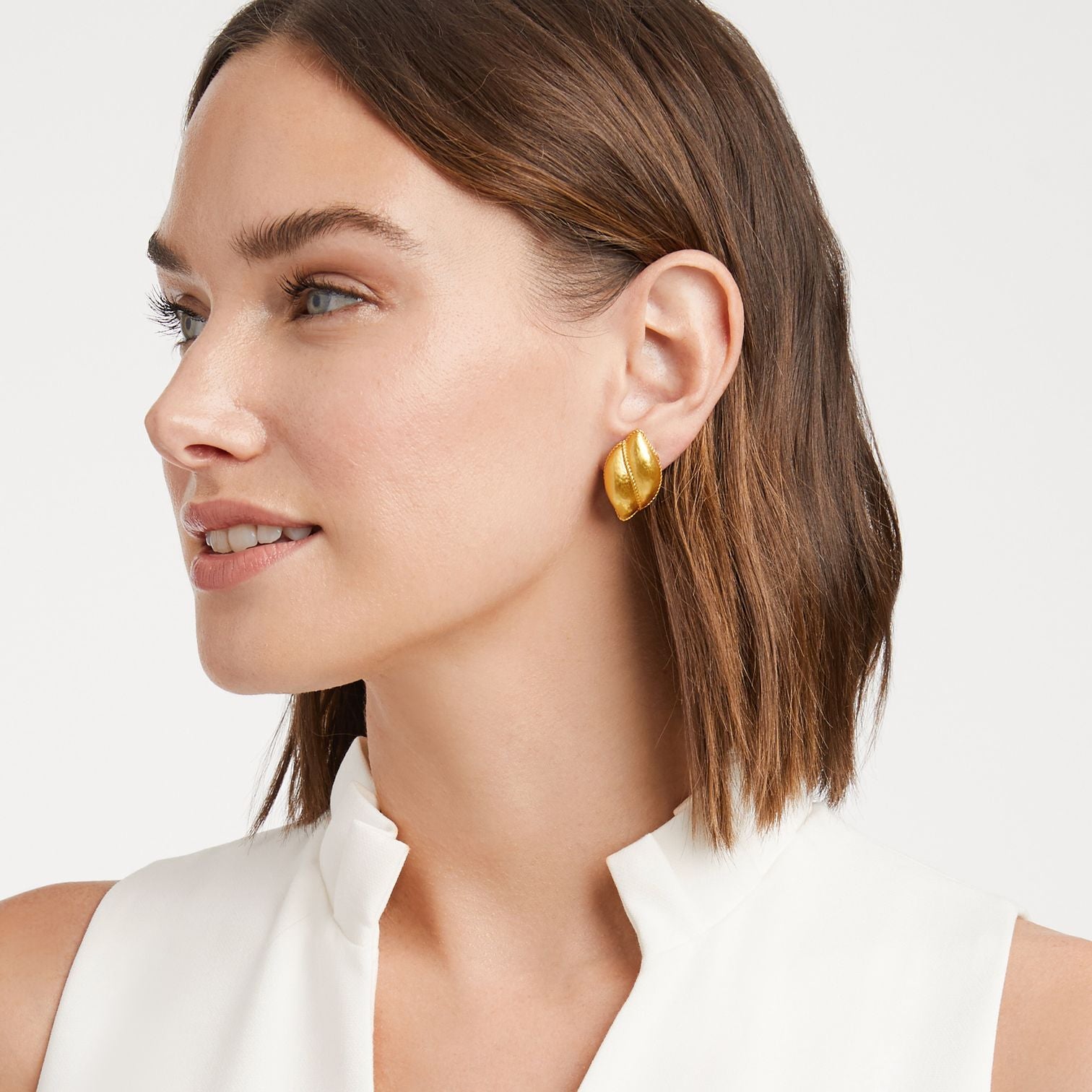 JULIE VOS SHELL CLIP EARRING Button Down SF