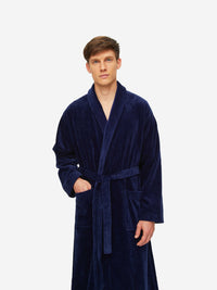 DEREK ROSE MEN'S ROBE - TRITON 10 NAVY
