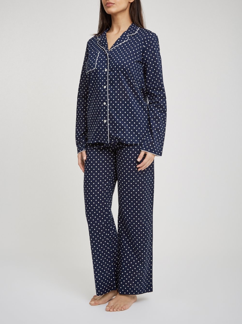 DEREK ROSE PLAZA WOMEN S PAJAMA SET NAVY DOT